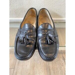 Allen Edmonds Maxfield Mens 11.5 D Black Leather Tassel Comfort Loafer Shoes